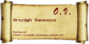 Országh Vanessza névjegykártya